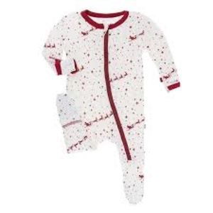 Kickee Pants flying Santa Christmas footie